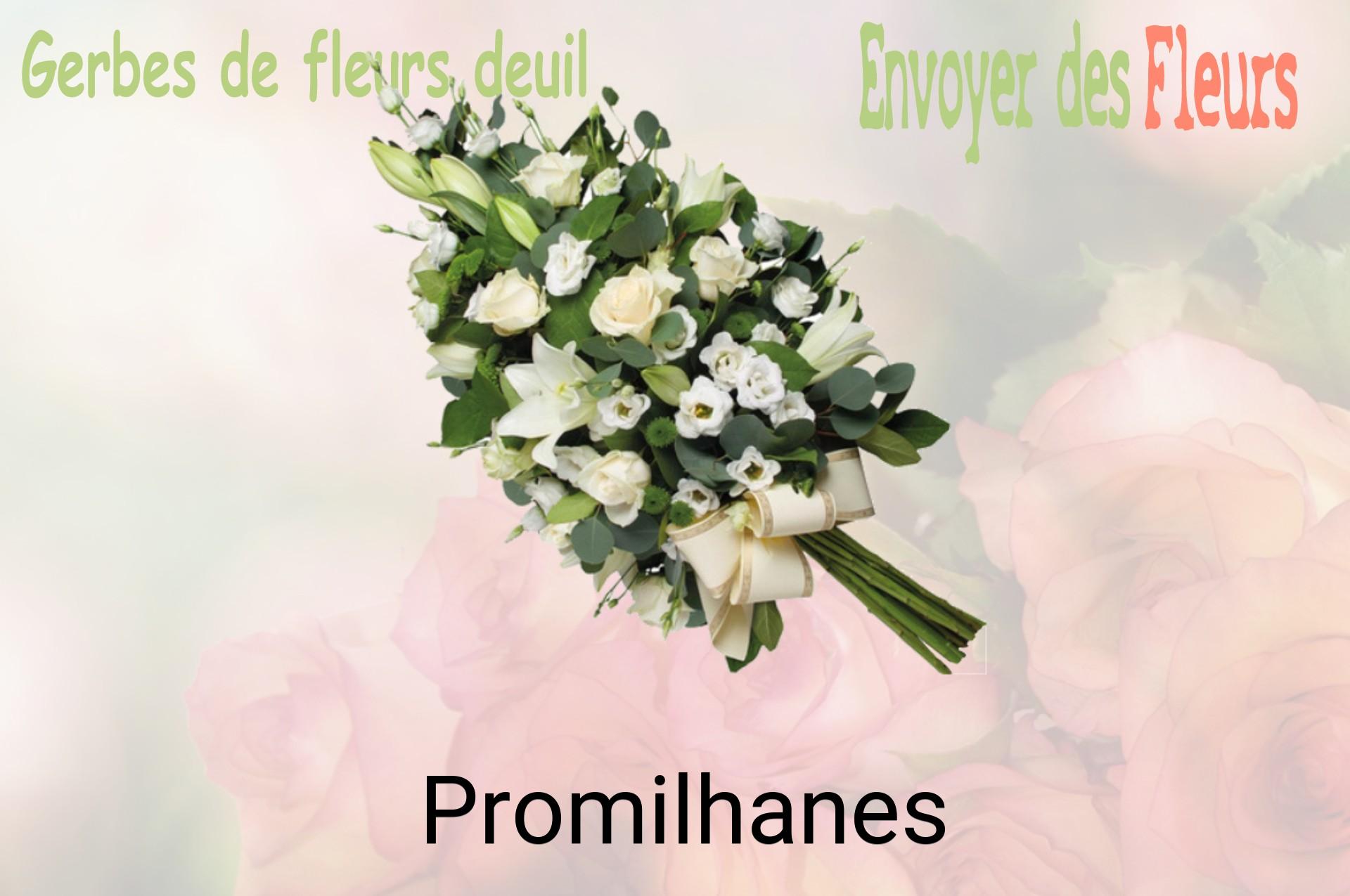 Gerbe de fleurs de deuil livrée à Promilhanes